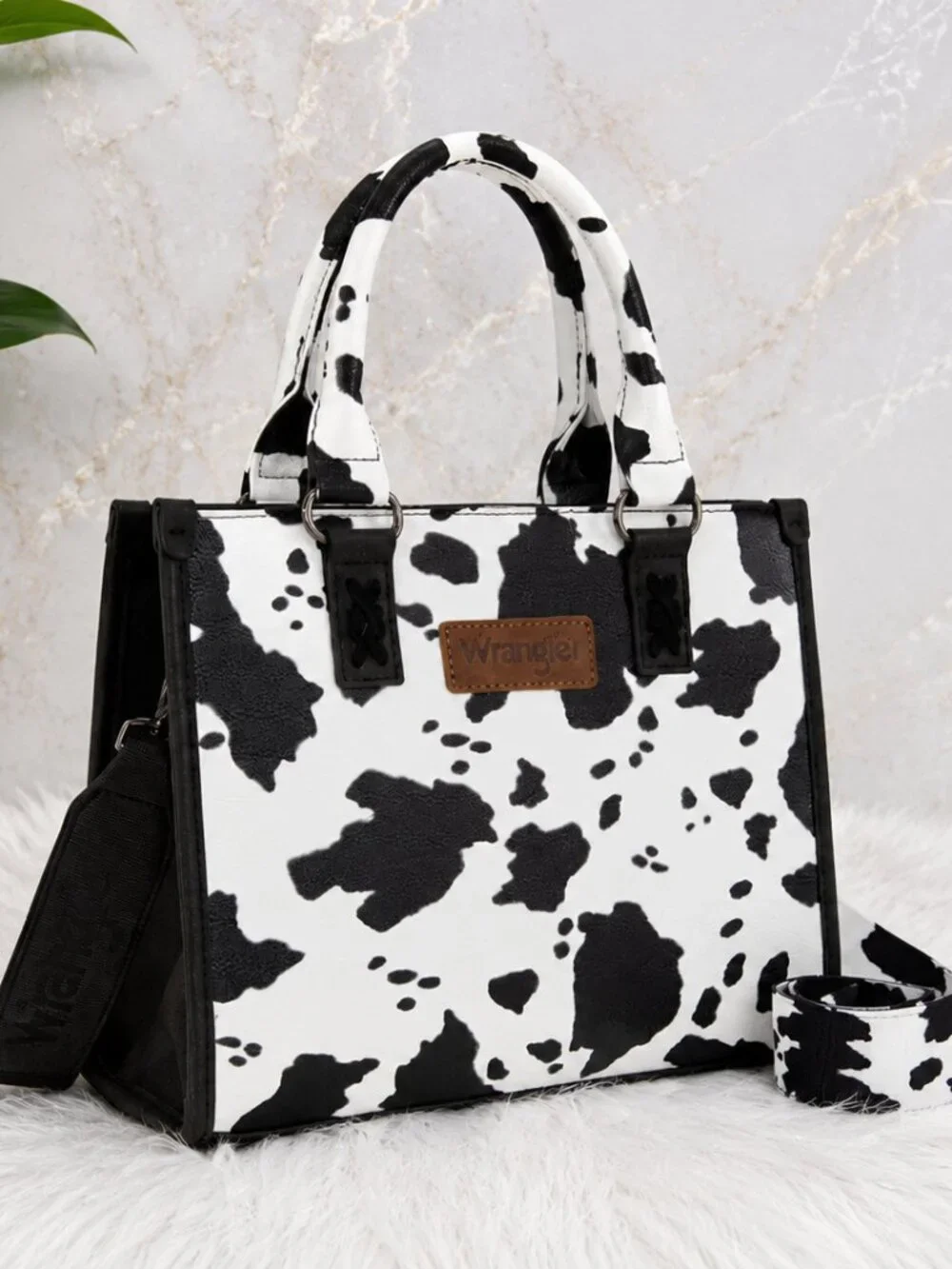 Wrangler Cow Print Tote Crossbody Bag | NWT
